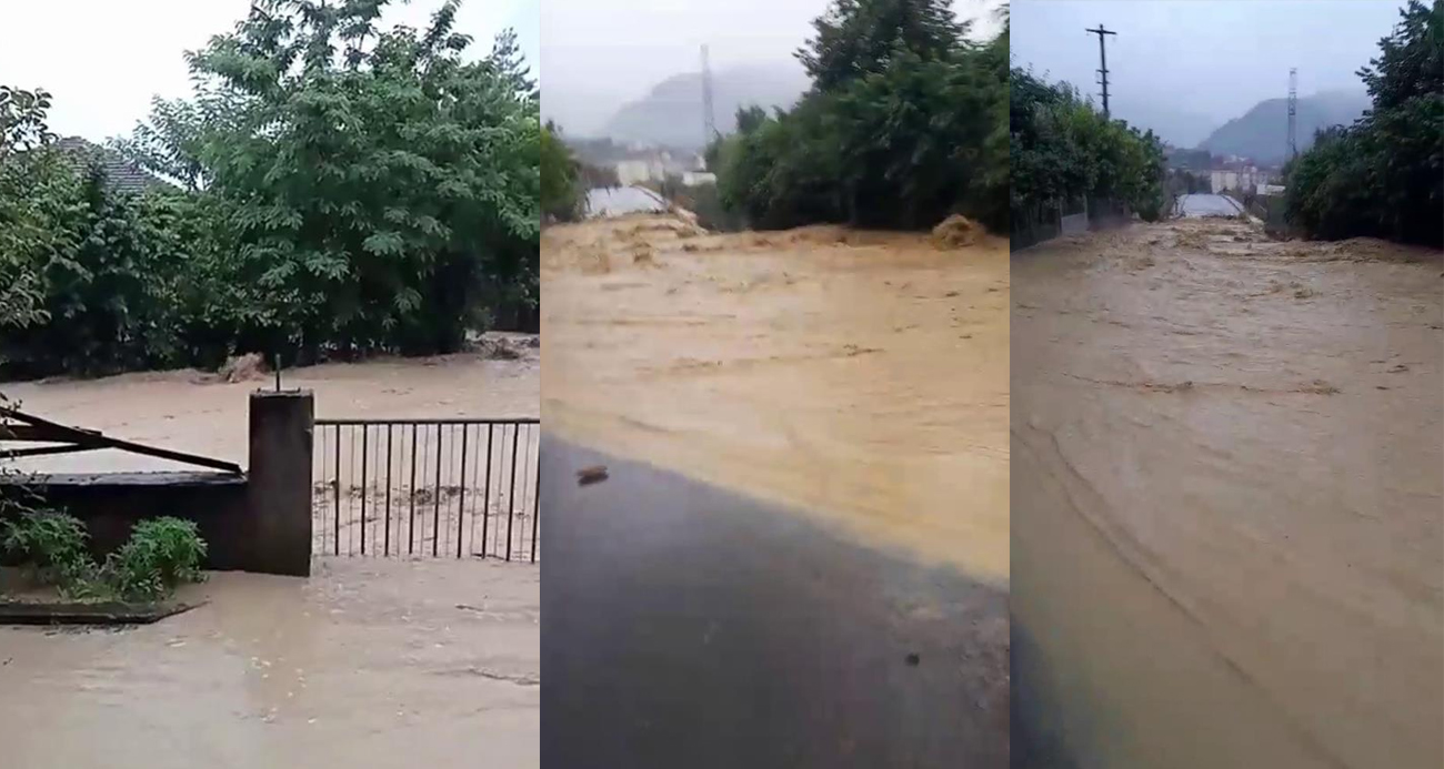 Kuvvetli yağış beldede hayatı olumsuz etkiliyor