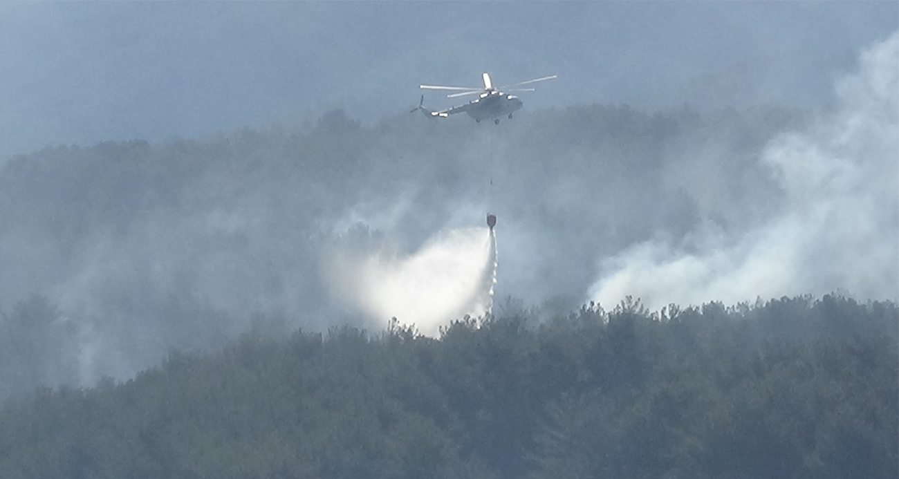 Çanakkale’deki orman yangınına havadan ve karadan müdahale devam ediyor