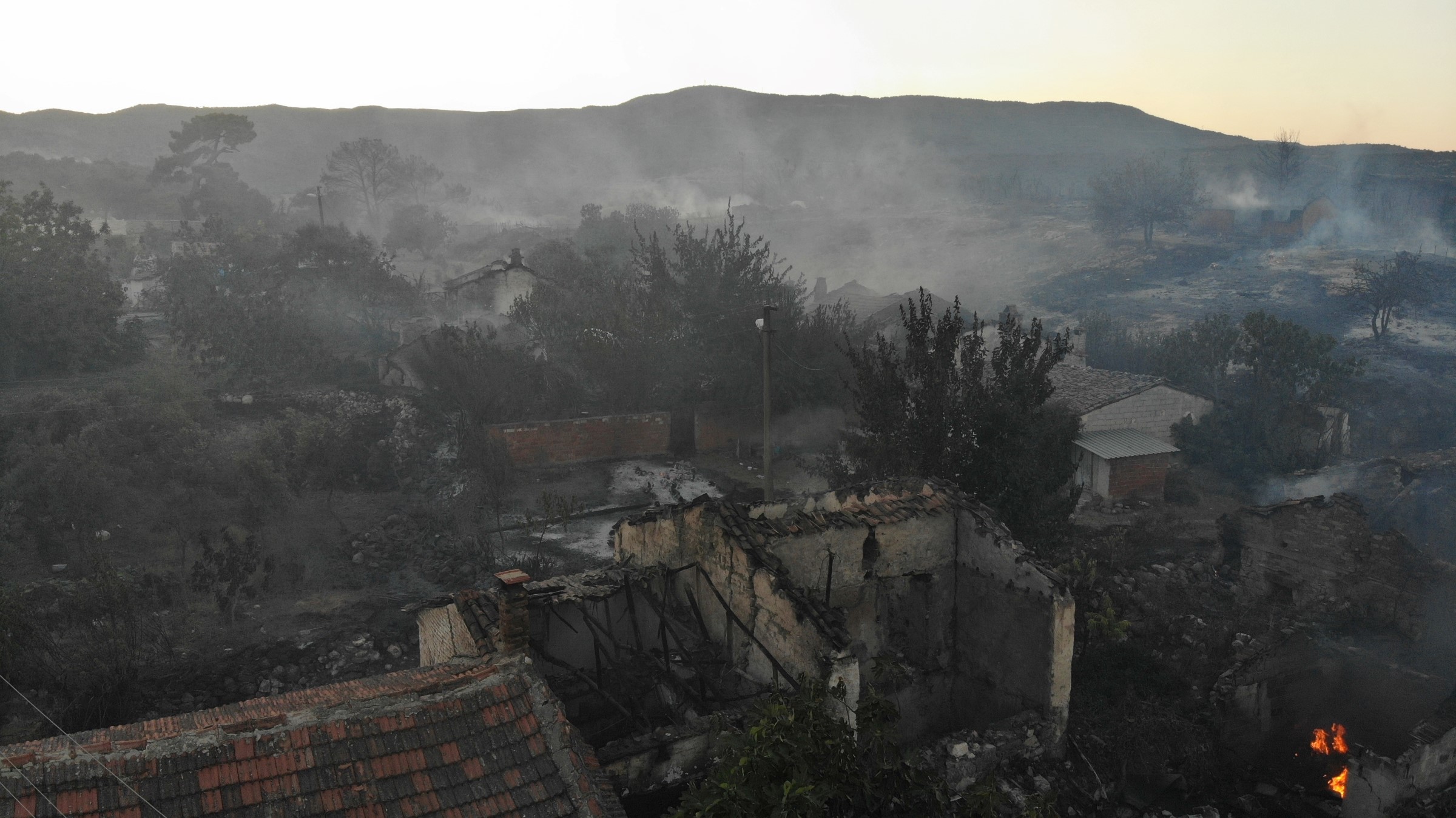 Manisa’daki orman yangınında 14 ev ve 3 ahır kül oldu