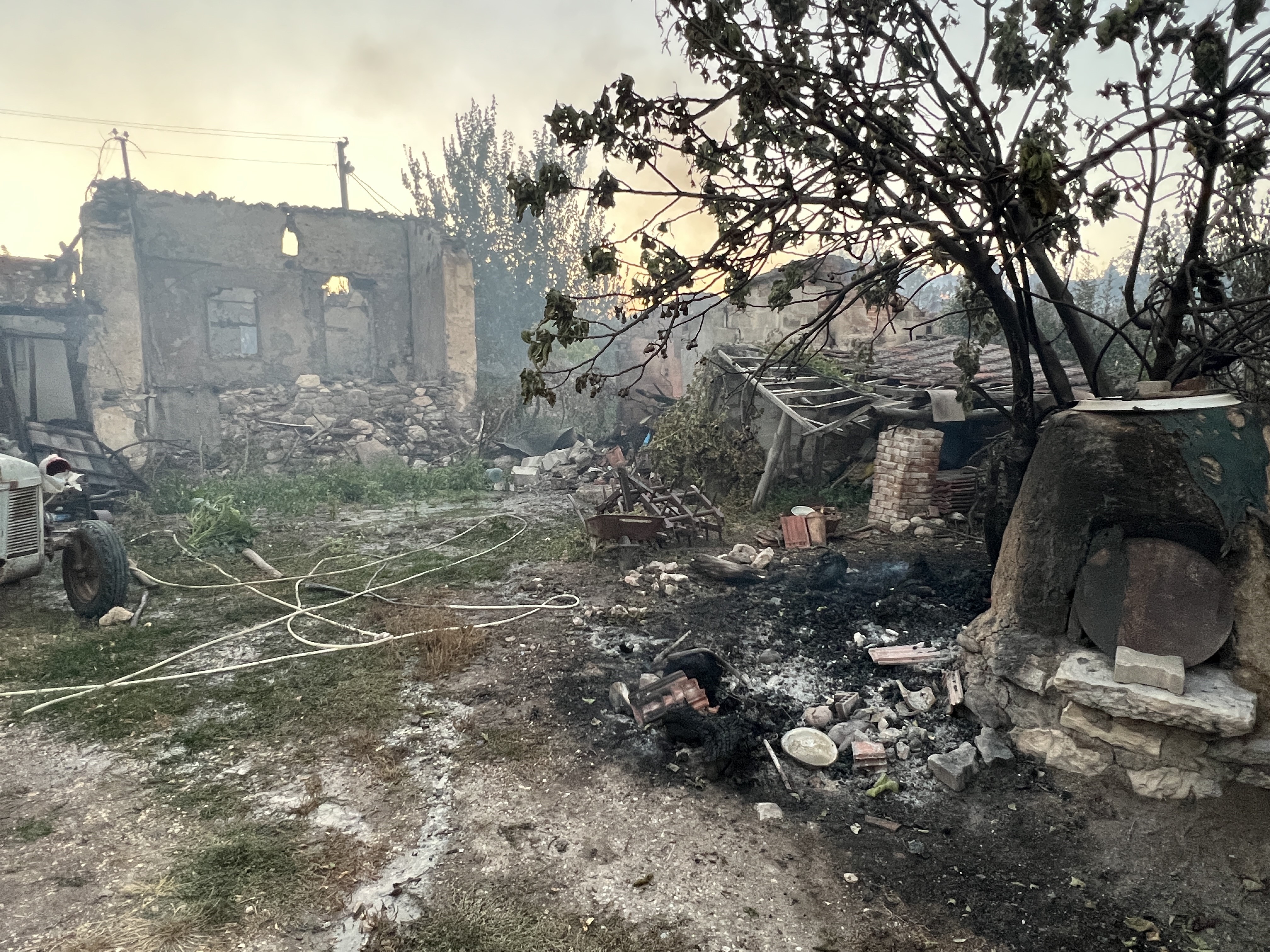 Manisa’daki orman yangınında 14 ev ve 3 ahır kül oldu