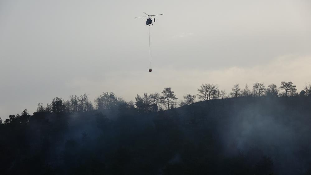 Çanakkale’deki orman yangınına günün ilk ışıklarıyla hava müdahalesi başladı