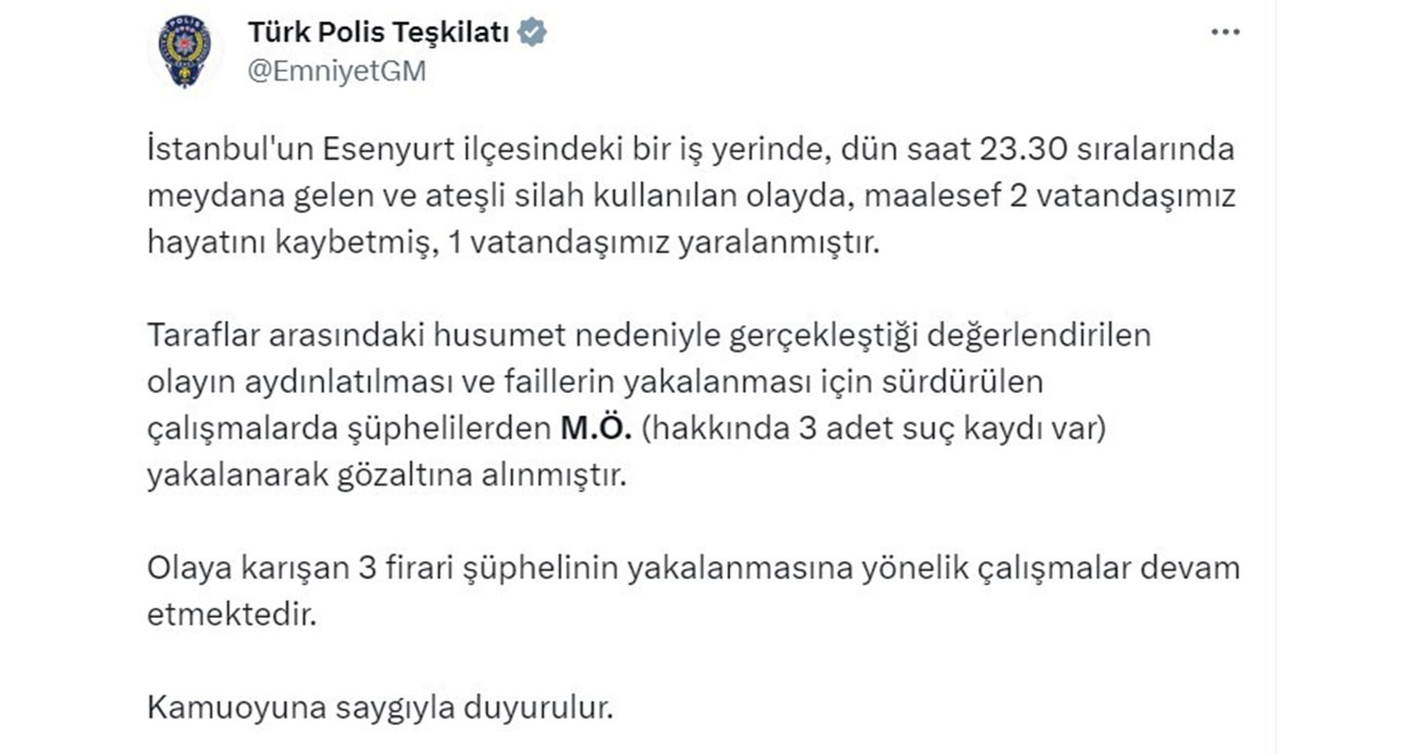 Esenyurt’ta 2 kişinin öldürüldüğü kan donduran silahlı kavga kamerada