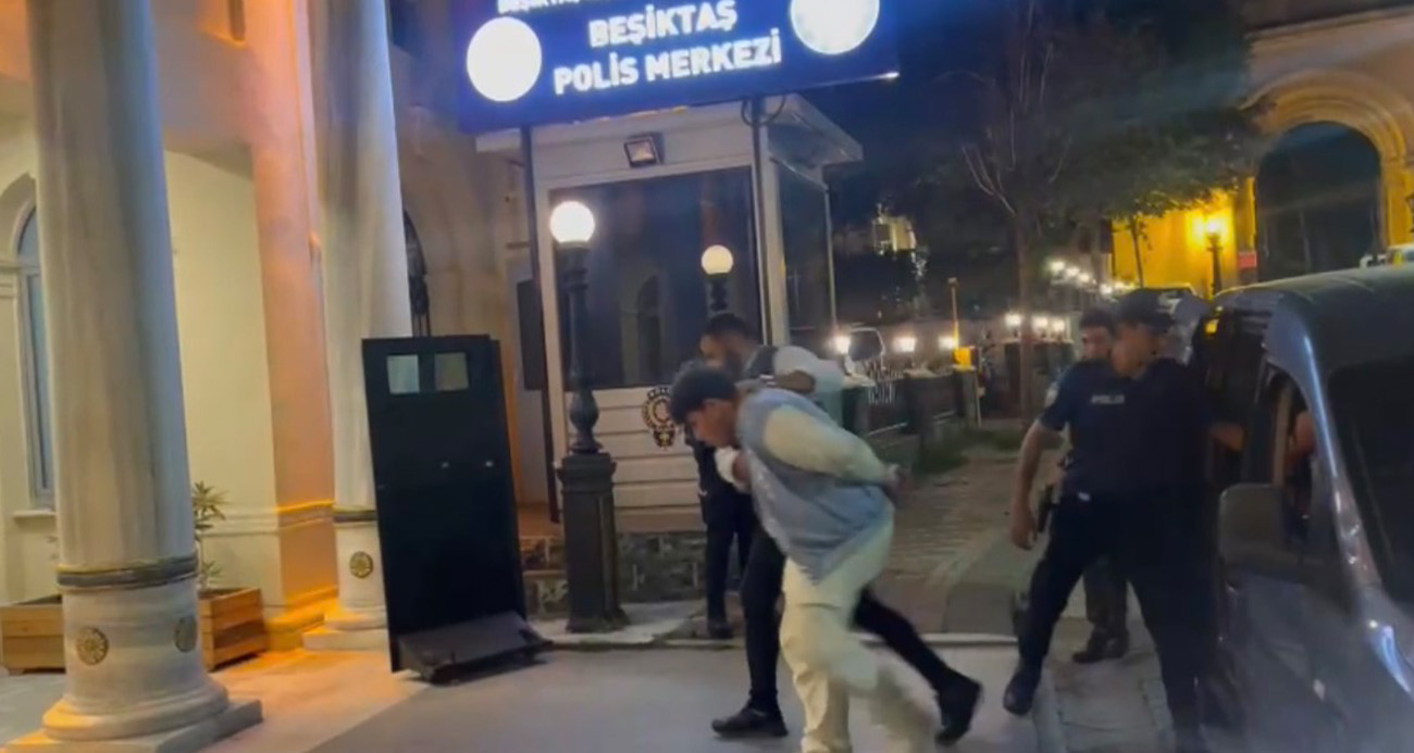 Beşiktaş’ta yüksek ses ihbarına giden polise saldırı kamerada: Polisin burnunu kırdılar