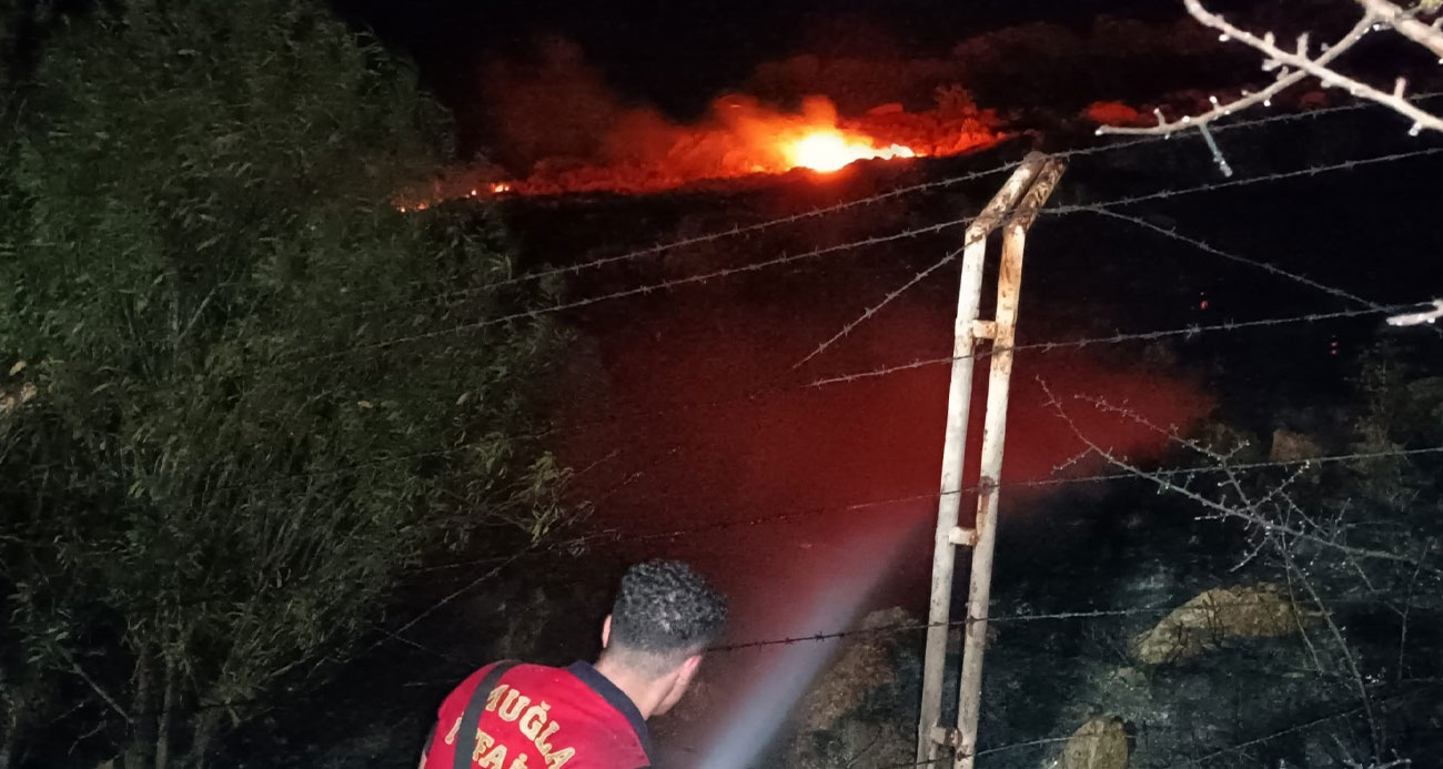 Bodrum’da alevler geceyi aydınlattı