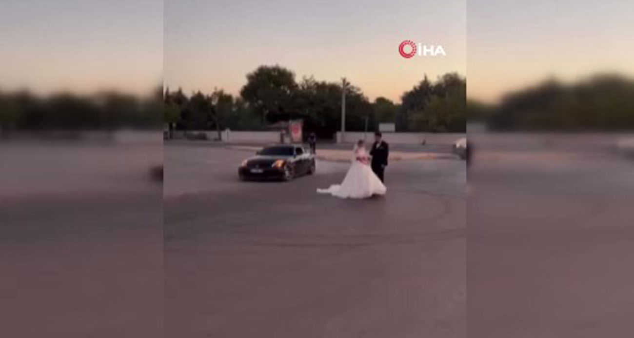 Gelin ve damat etrafında drift atan sürücüye ceza yağdı