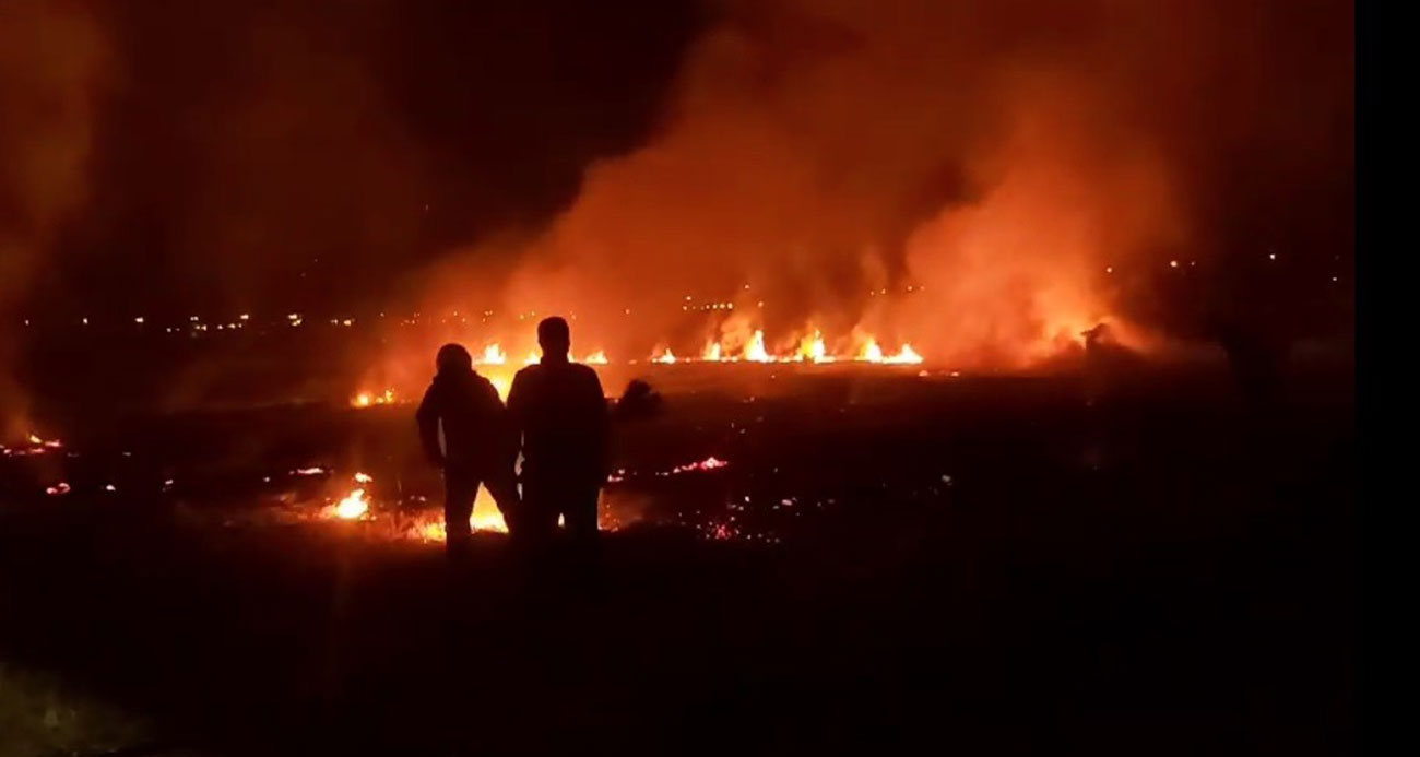 Erzincan’da anız yangını