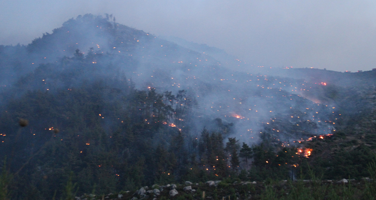 İzmir’deki orman yangınına müdahale sürüyor