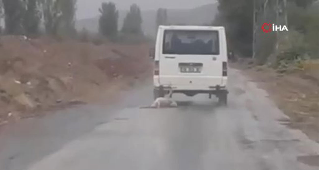 Kırıkkale’de dehşet anları kamerada: Köpeği kilometrelerce sürükledi