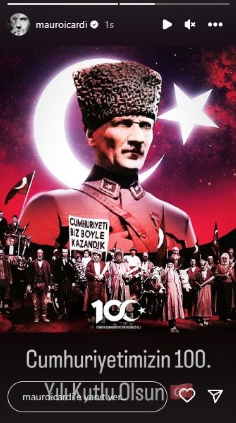 Mauro Icardi’den Cumhuriyet’in 100. yılı paylaşımı