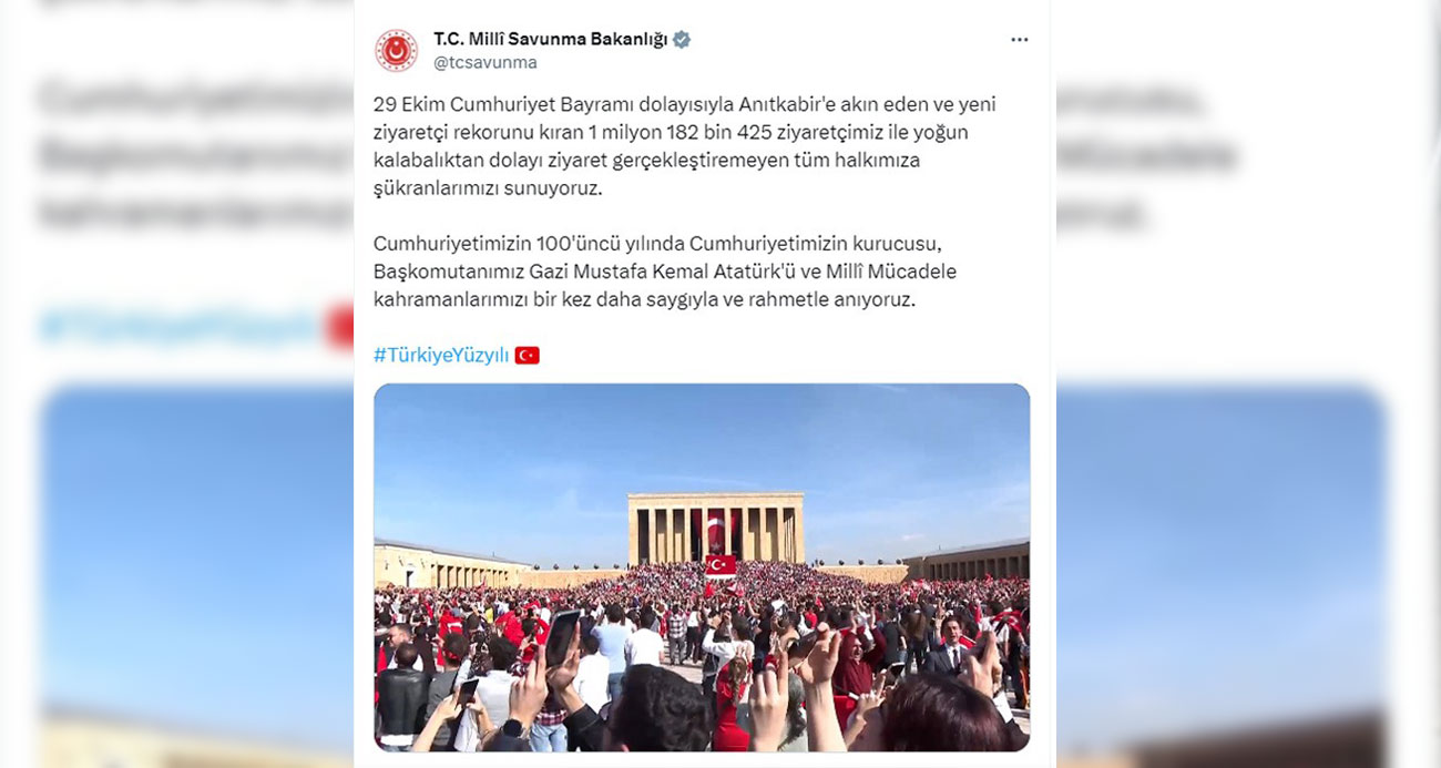 MSB: “29 Ekim’de Anıtkabir 1 milyon 182 bin 425 ziyaretçi ağırladı”