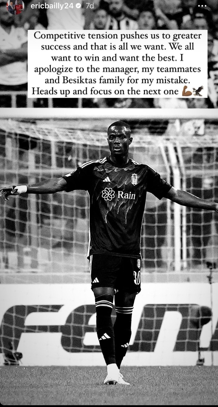 Beşiktaş’ta Bailly özür diledi