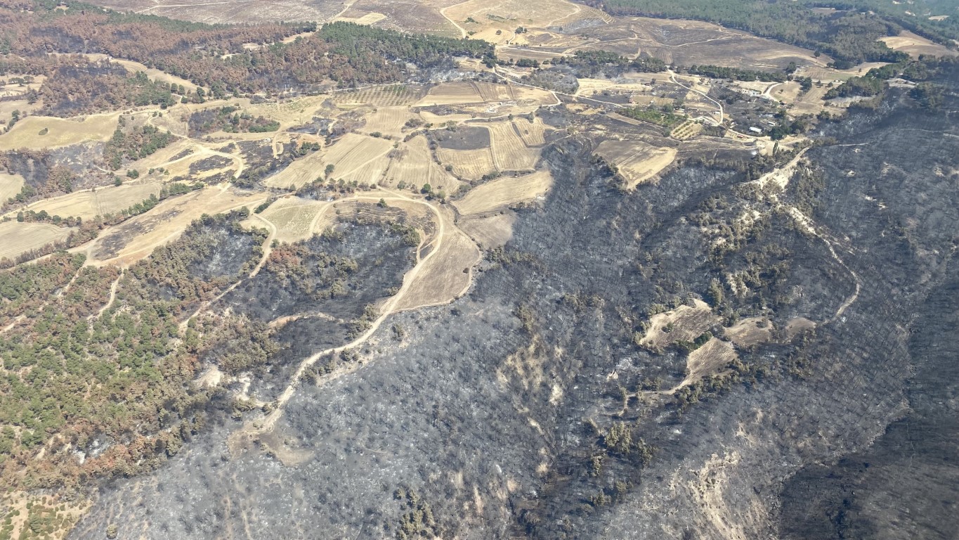 Çanakkale’deki 3 büyük orman yangınında 10 bin 612 futbol sahası büyüklüğünde alan yandı