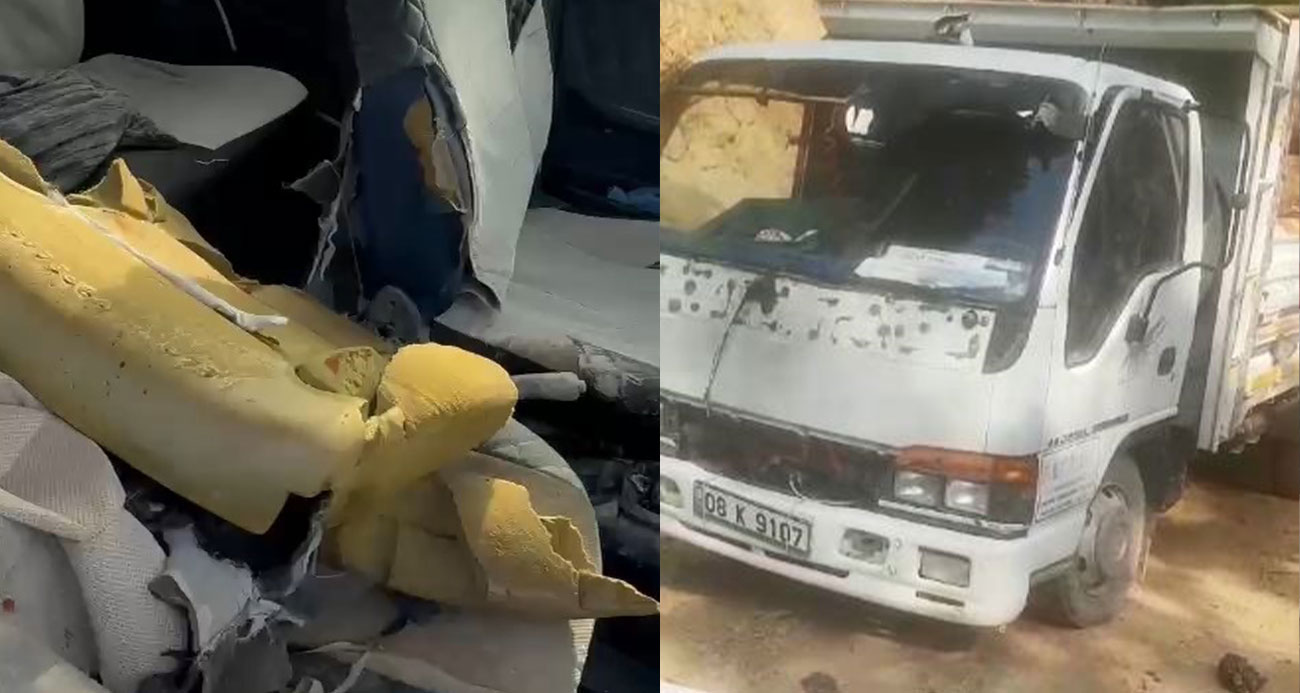 Aç kalan ayılar bu kez kamyonete saldırdı