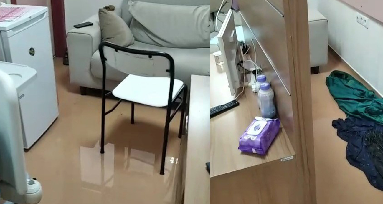 Sağanak sonrası hastaneyi su bastı