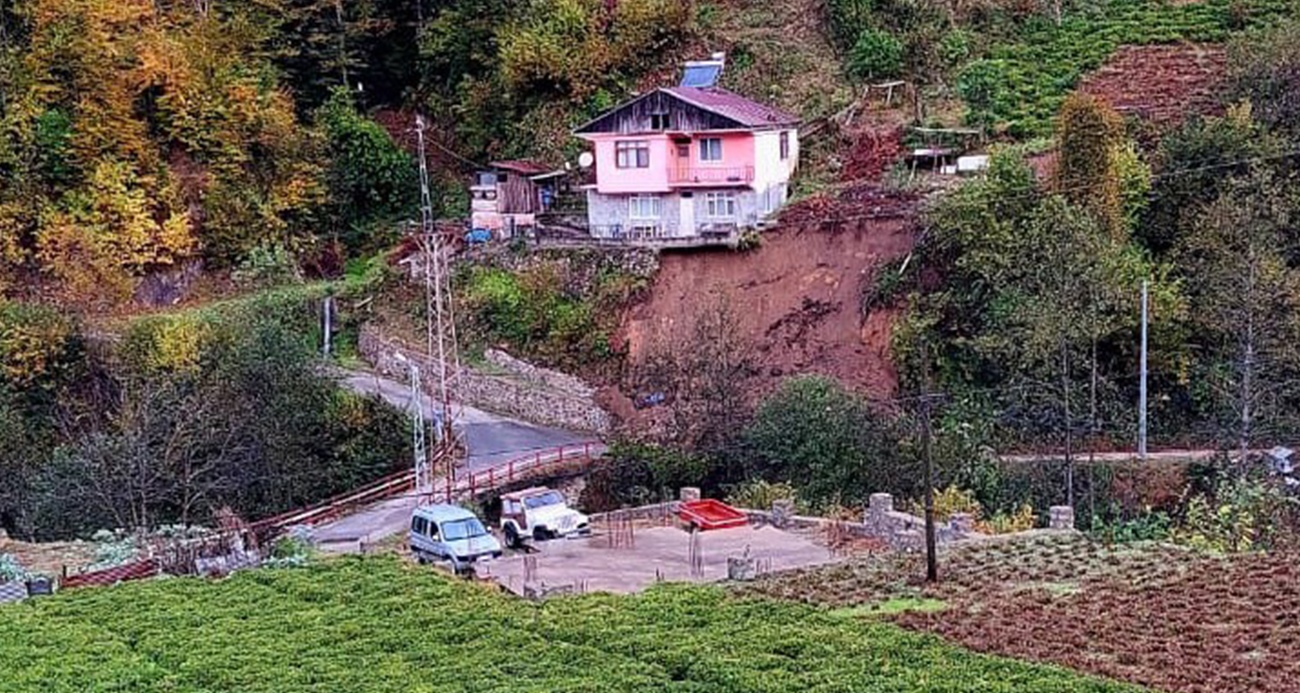 Rize’de heyelan