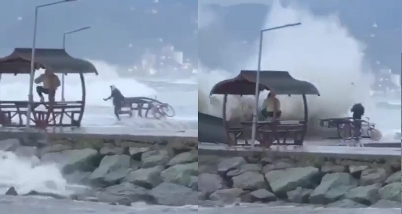 Dalgalar arasında resim çekerken az kalsın canından oluyordu