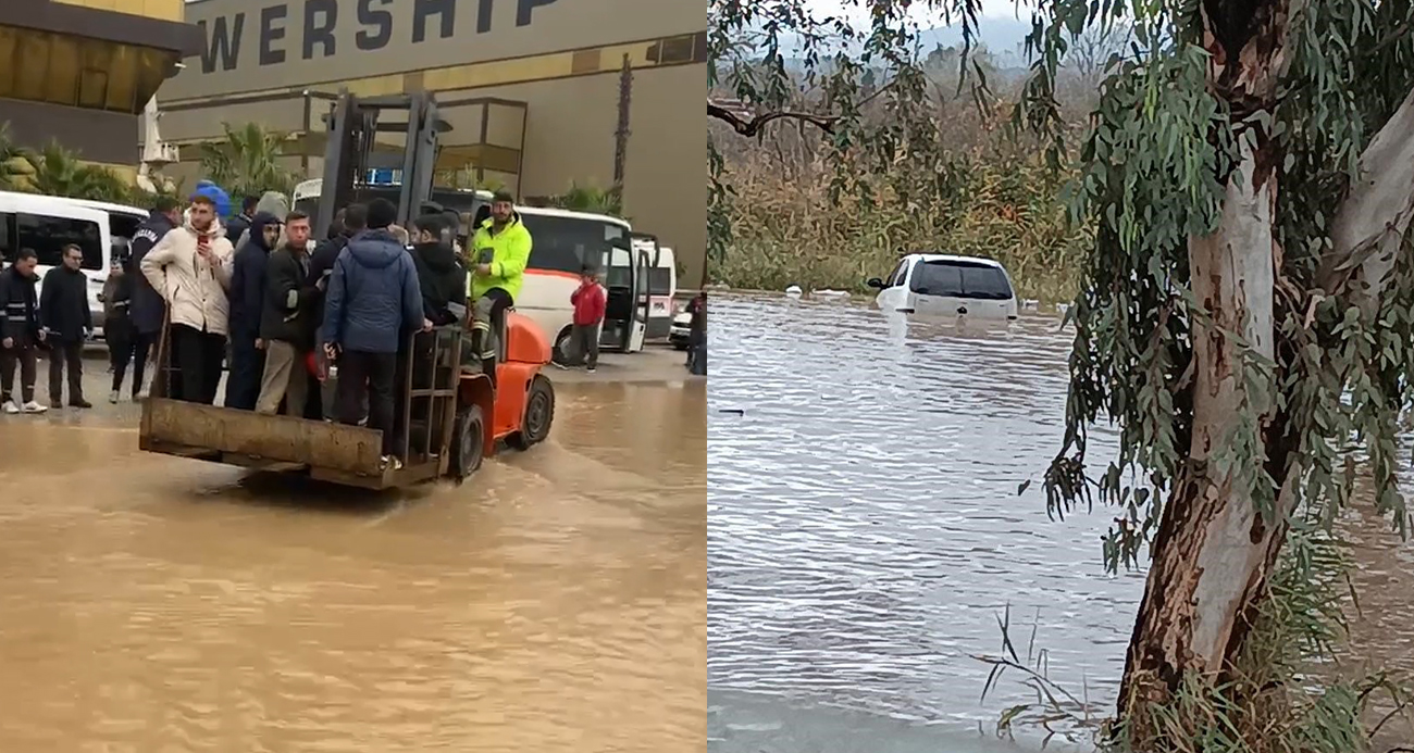 Yalova’da dere taştı, tersaneler sular altında kaldı