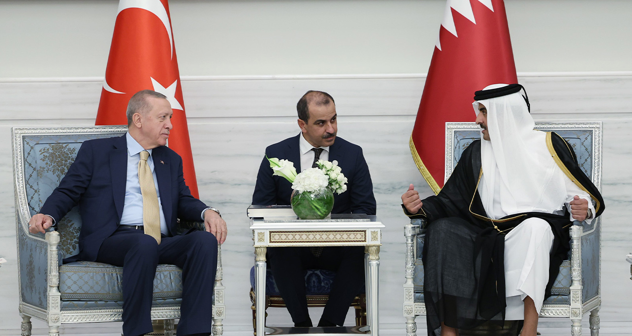 Cumhurbaşkanı Erdoğan, Katar Emiri Al Thani ile bir araya geldi