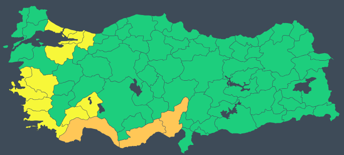 İstanbul ve İzmir dahil 14 kente Meteoroloji'den turuncu ve sarı uyarı