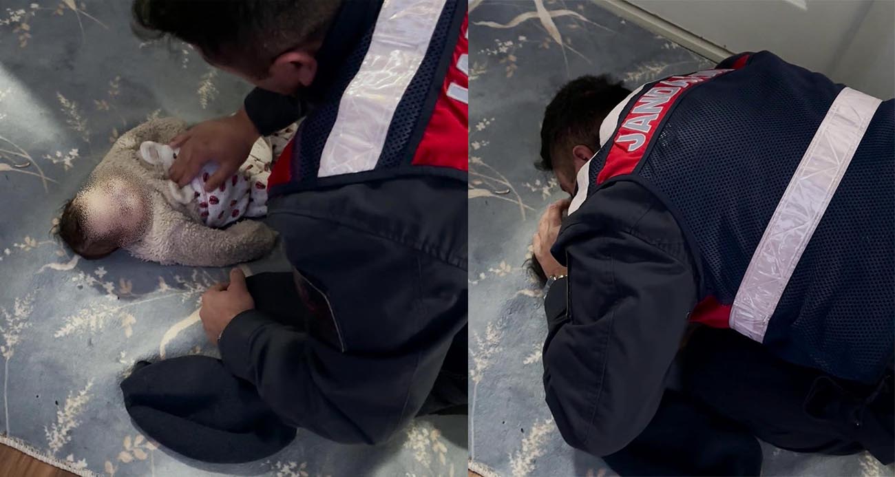 Jandarma 4 aylık bebeği kalp masajı ve suni solunumla hayata döndürdü