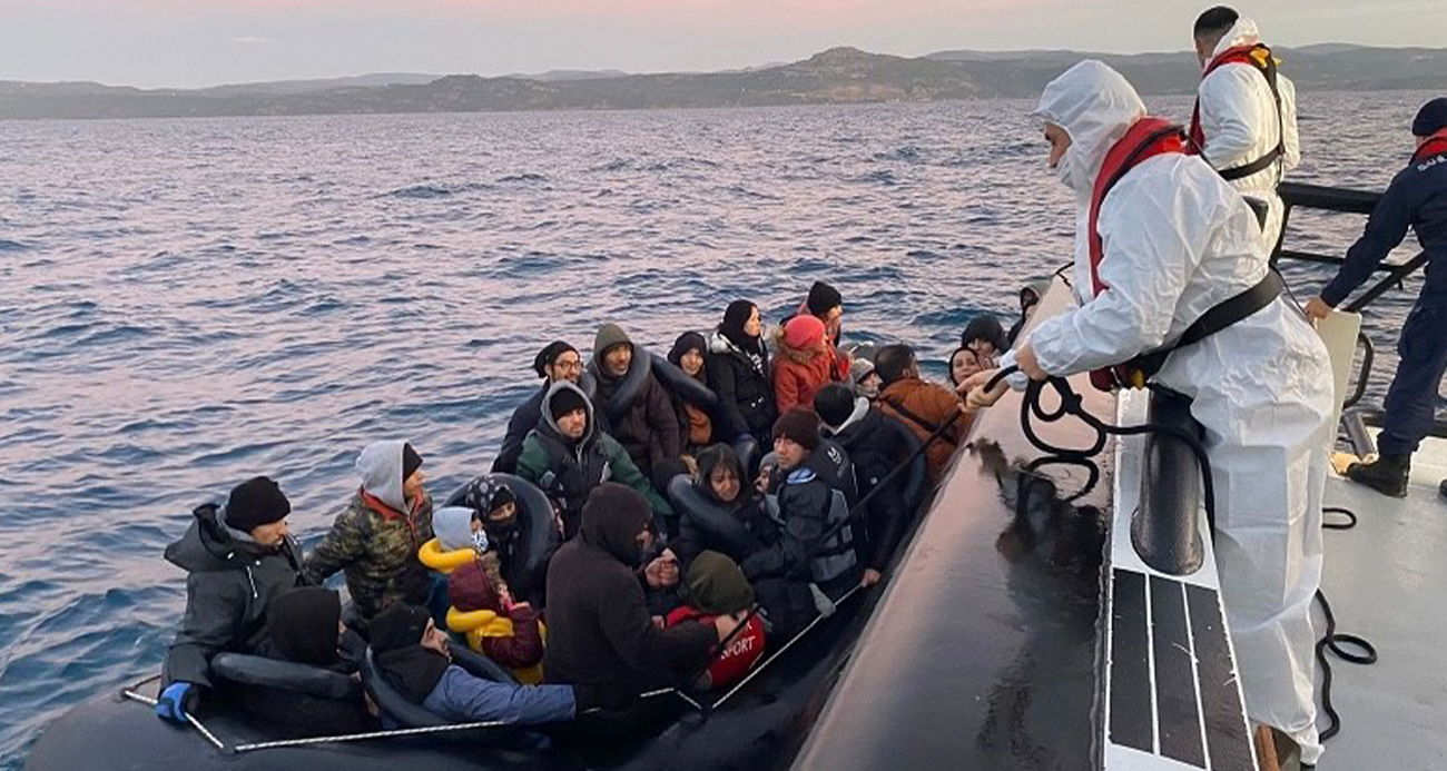 Ayvacık açıklarında 128 kaçak göçmen yakalandı