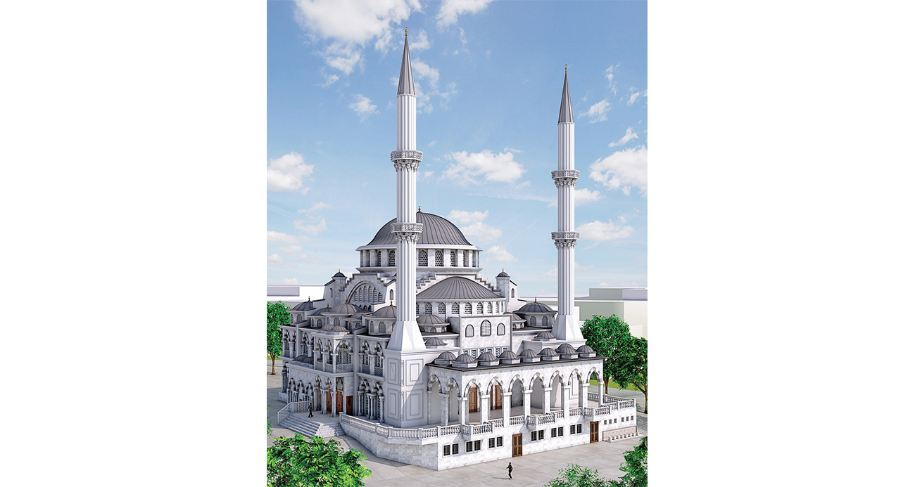 Atila Aydıner’in inşaatını başlattığı Hoca Hayri Efendi Merkez Camii’nin yapımı hız kesmeden sürüyor