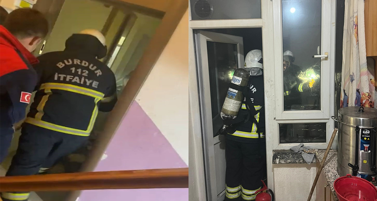 Burdur’da kombi alev aldı: 2’si engelli 3 kişi kurtarıldı