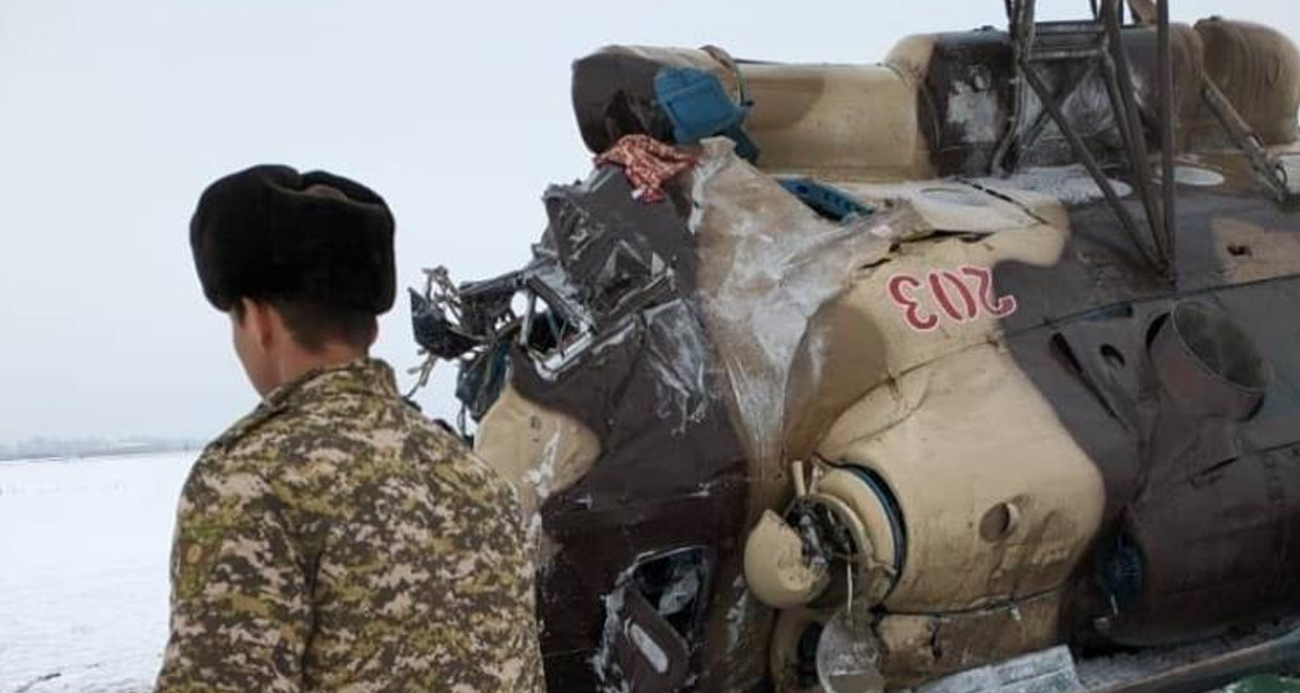 Kırgızistan’da askeri helikopter düştü: 1 ölü, 8 yaralı