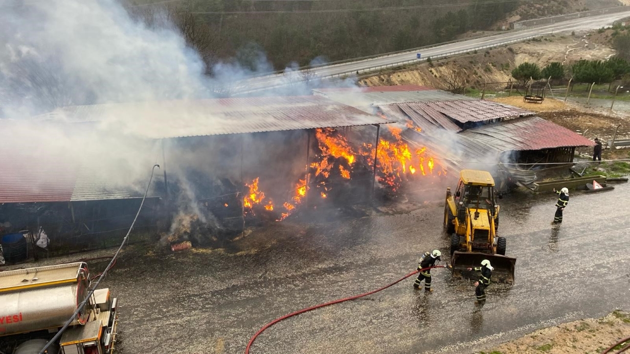 Çanakkale’de dama yıldırım düşmesi sonucu 2 bin balya saman yandı, 29 büyükbaş hayvan yanmaktan kurtarıldı