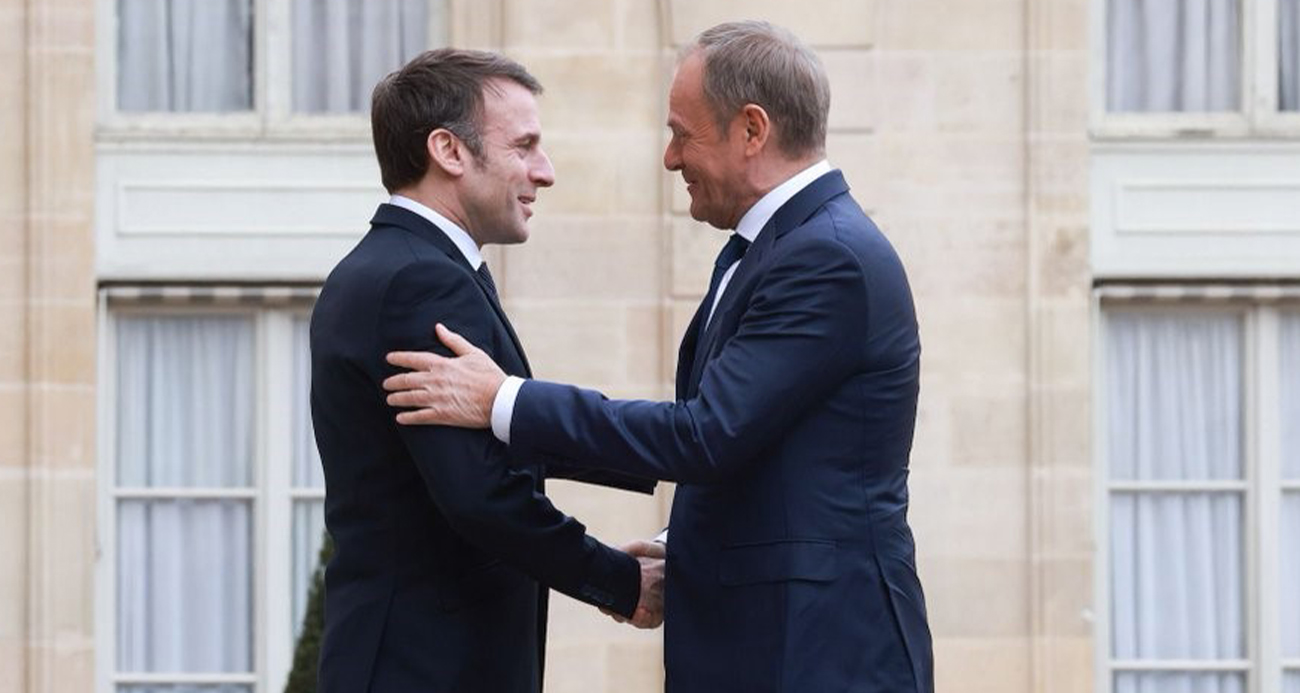 Polonya Başbakanı Tusk ile Fransa Cumhurbaşkanı Macron Paris’te bir araya geldi