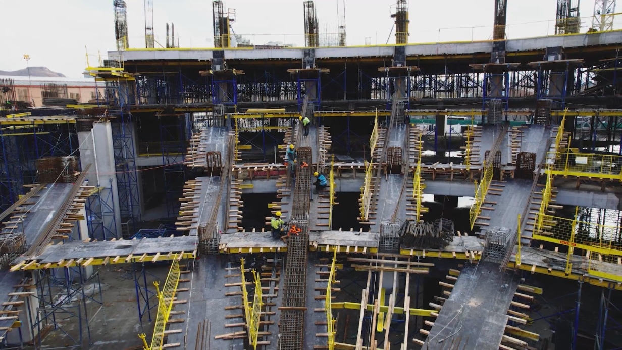 Ankara’da 45 bin kişilik yapılan stadyumun çalışmaları havadan görüntülendi