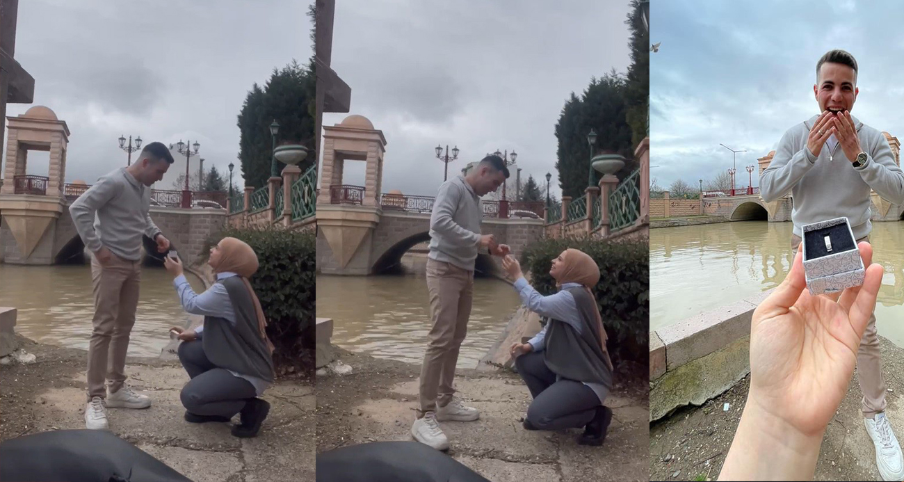 Harçlıklarını biriktirdi, erkek arkadaşına diz çöküp evlilik teklif etti