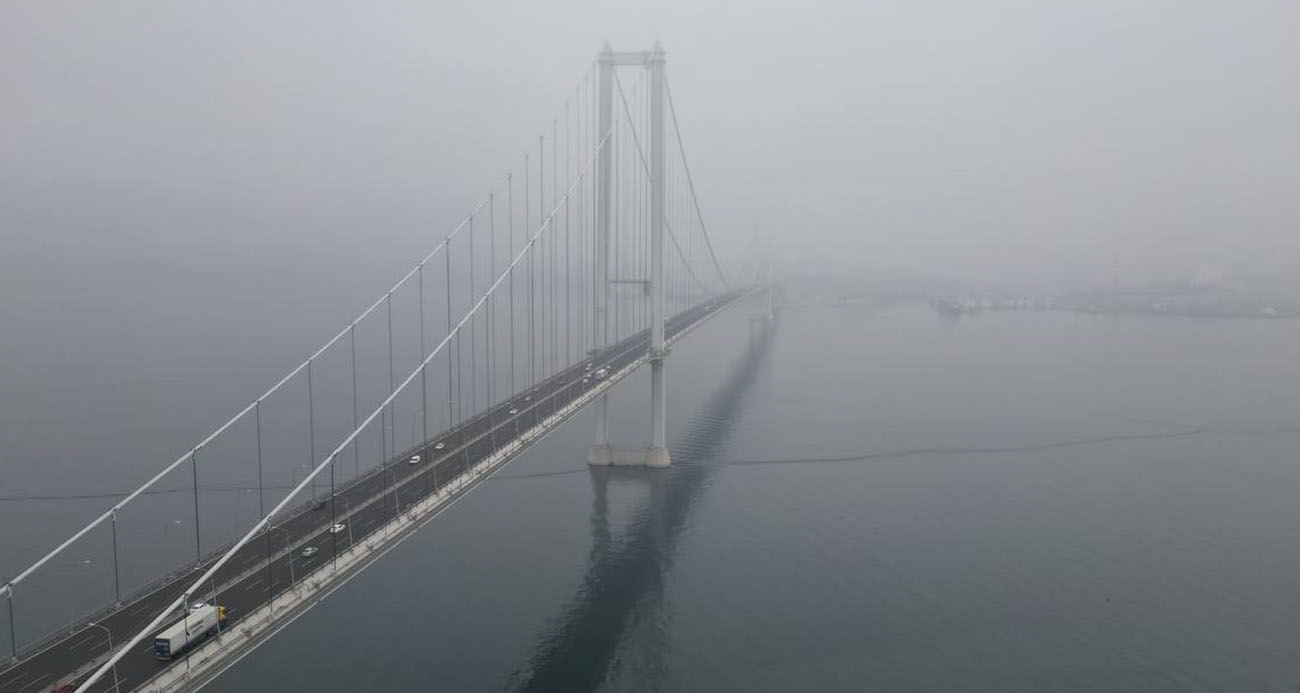 Osmangazi Köprüsü siste de güzel