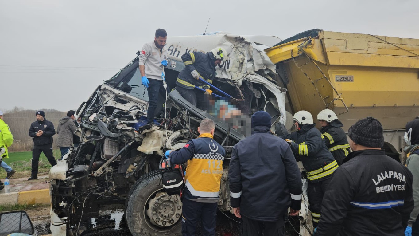 Edirne’de feci kaza!