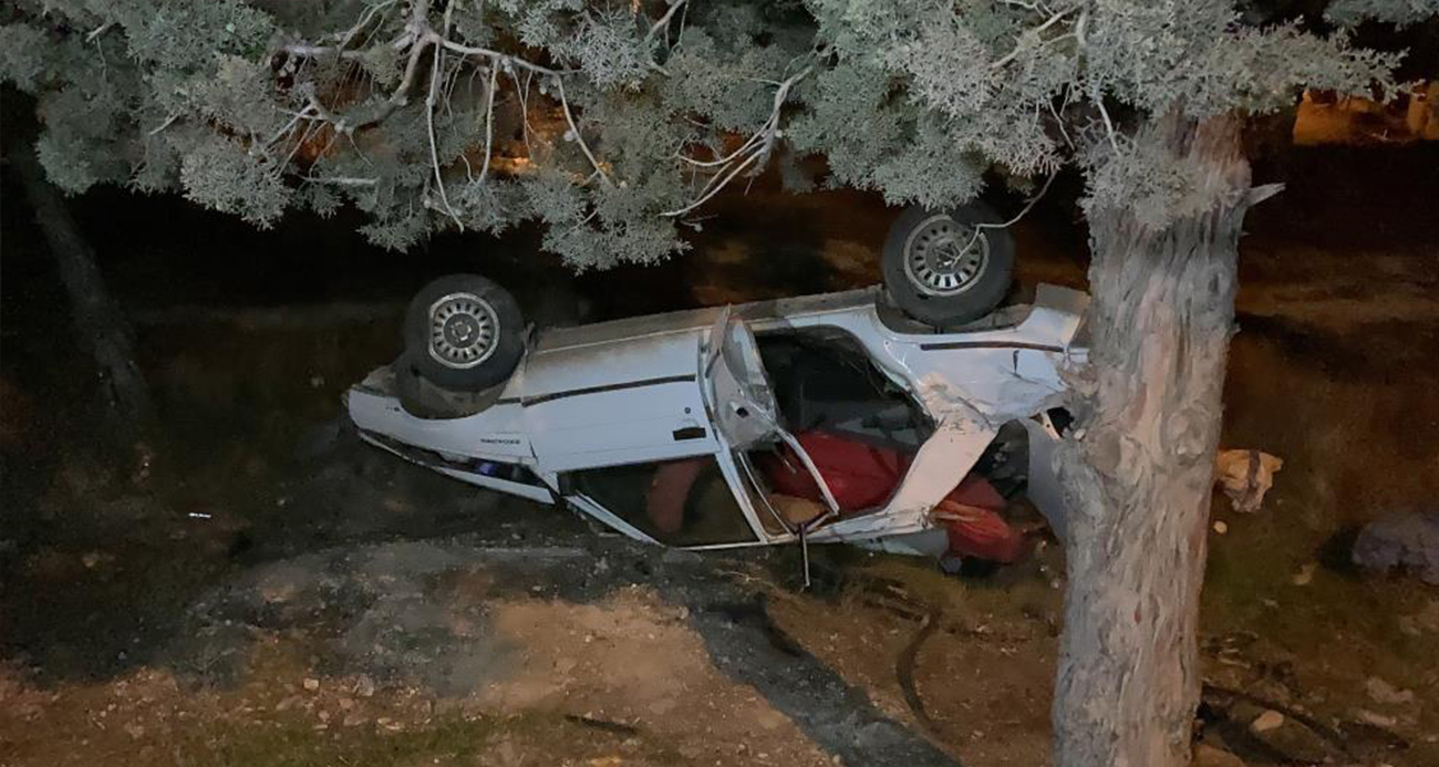 Alkollü sürücünün kullandığı otomobil şarampole devrildi!