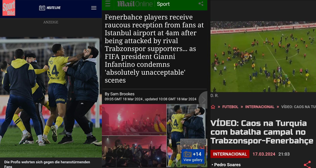 Trabzonspor-Fenerbahçe maçının ardından yaşananlar Avrupa basınında