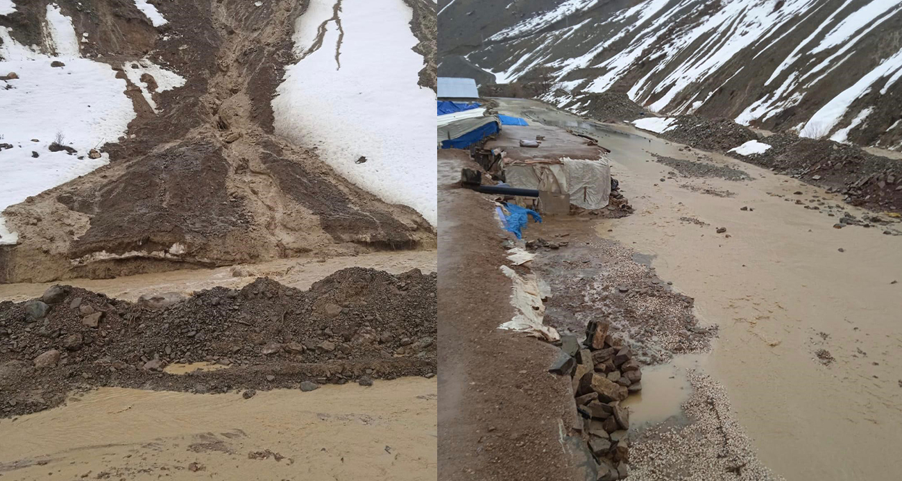 Yüksekova’da dere taştı: Ahırları su bastı