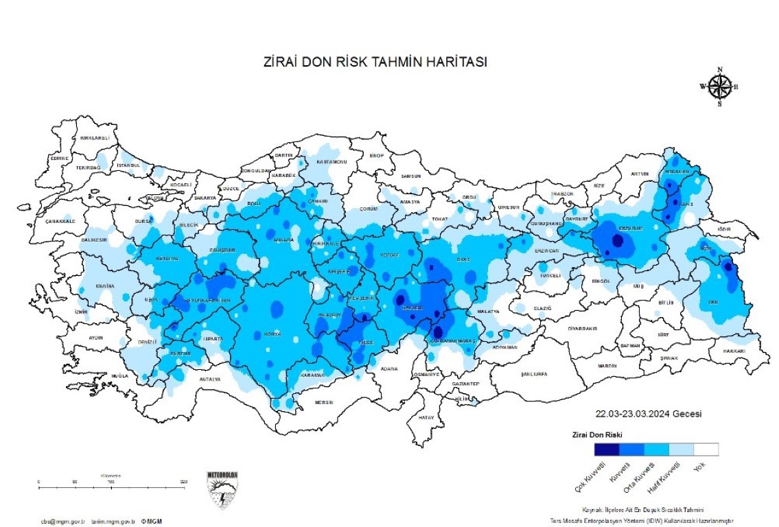 Meteoroloji Denizli için zirai don uyarısı verdi