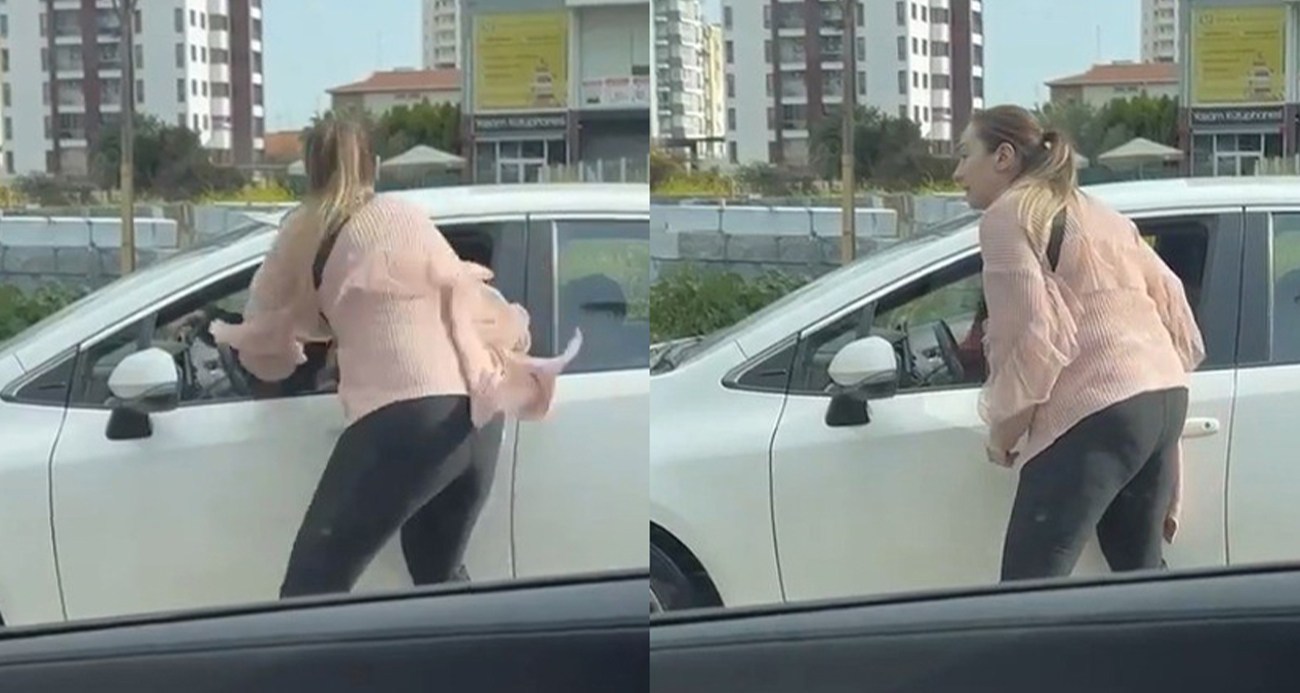 Trafikte kadın kadına kavga