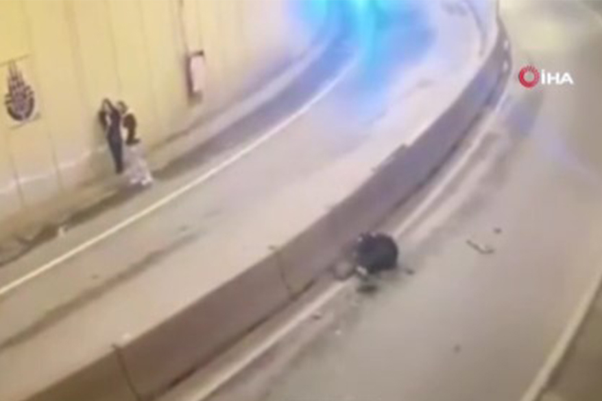 Şişli’de polis memurunun şehit olduğu feci kaza kamerada