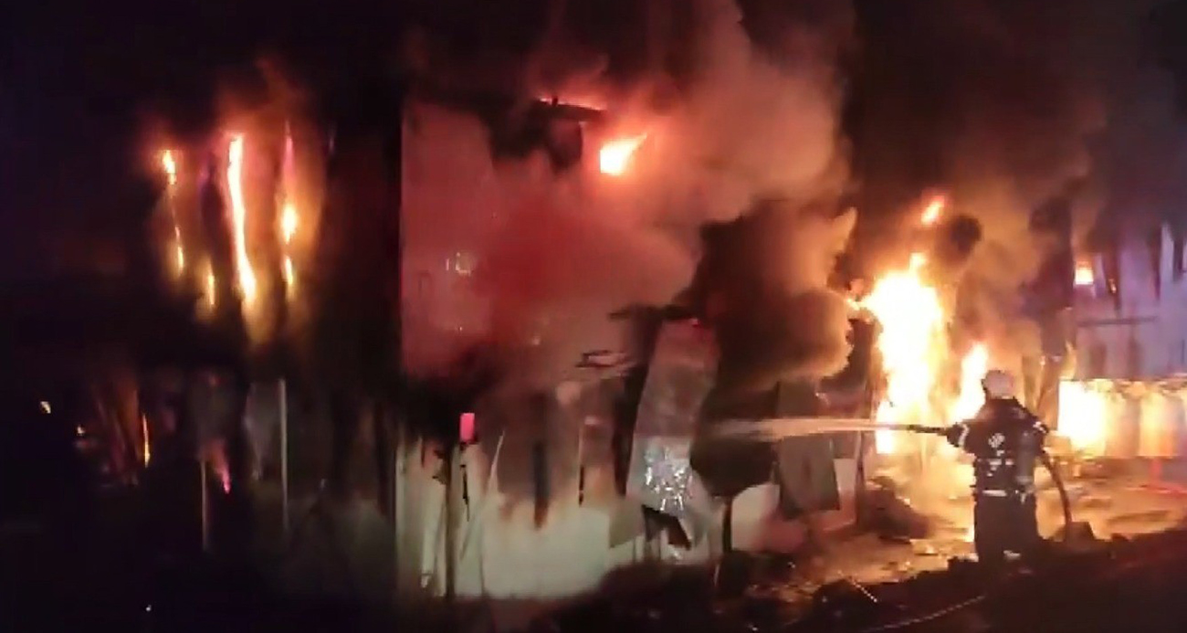 Kahramanmaraş’ta 400 işçinin kaldığı konteynerdeki yangın söndürüldü