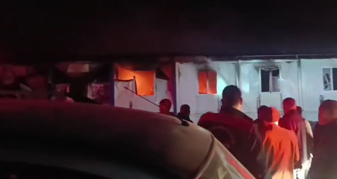 Kahramanmaraş’ta inşaat işçilerinin kaldığı konteynerde yangın