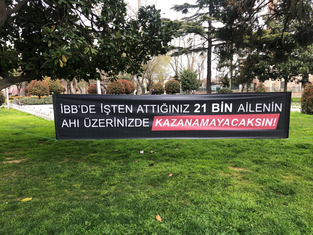 İBB tarafından tazminatları ödenmeden işten çıkarılan işçiler eylem yaptı