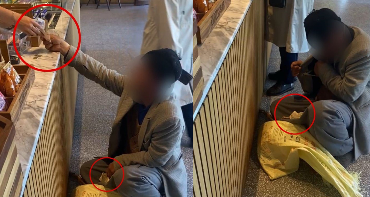 Diyarbakır’da kafede hasılatını tüm yapan dilenci kamerada