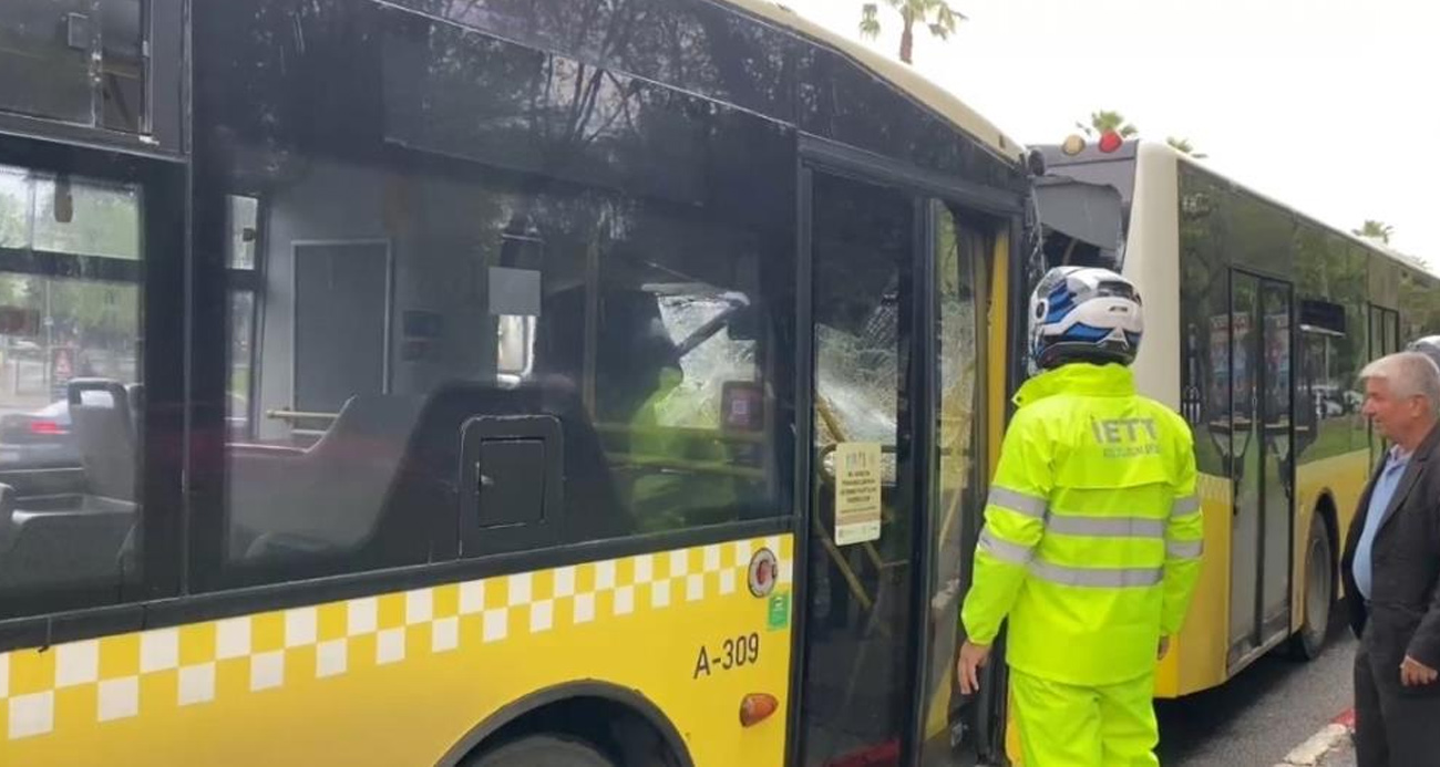 Fatih’te durağa yanaşan İETT otobüsü, başka bir otobüse çarptı: Bazı yolcular hafif şekilde yaralandı