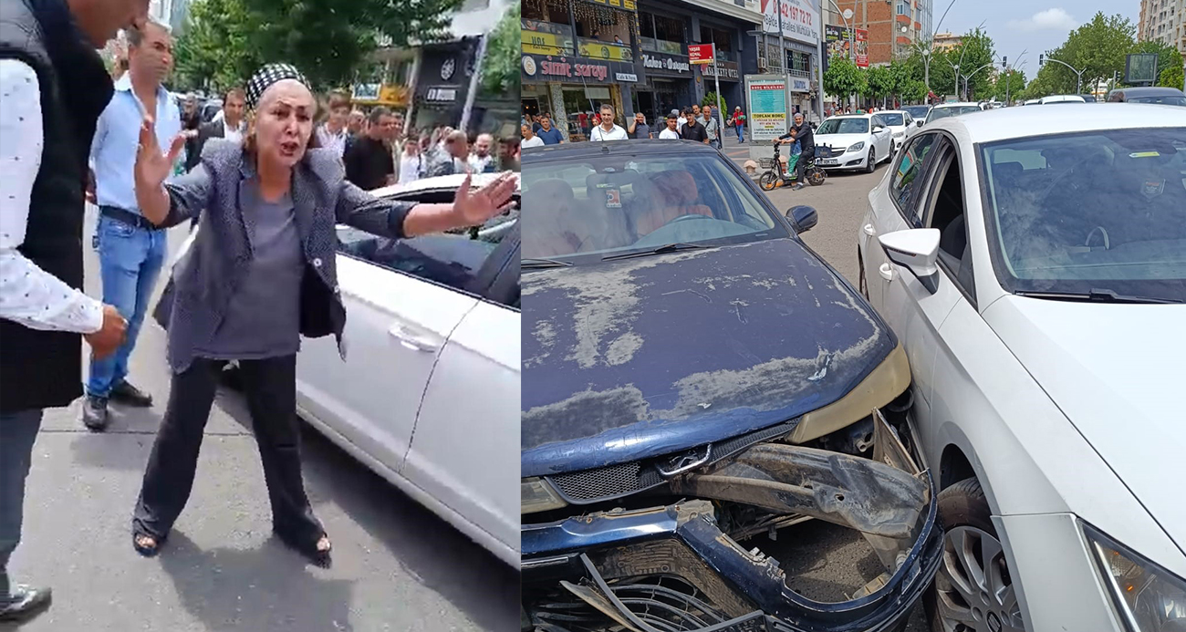 Batman’da kazaya karışan kadın sürücü, aracından inerek çevredeki vatandaşlara hakaretler yağdırıp 'trafik dersi' verdi.