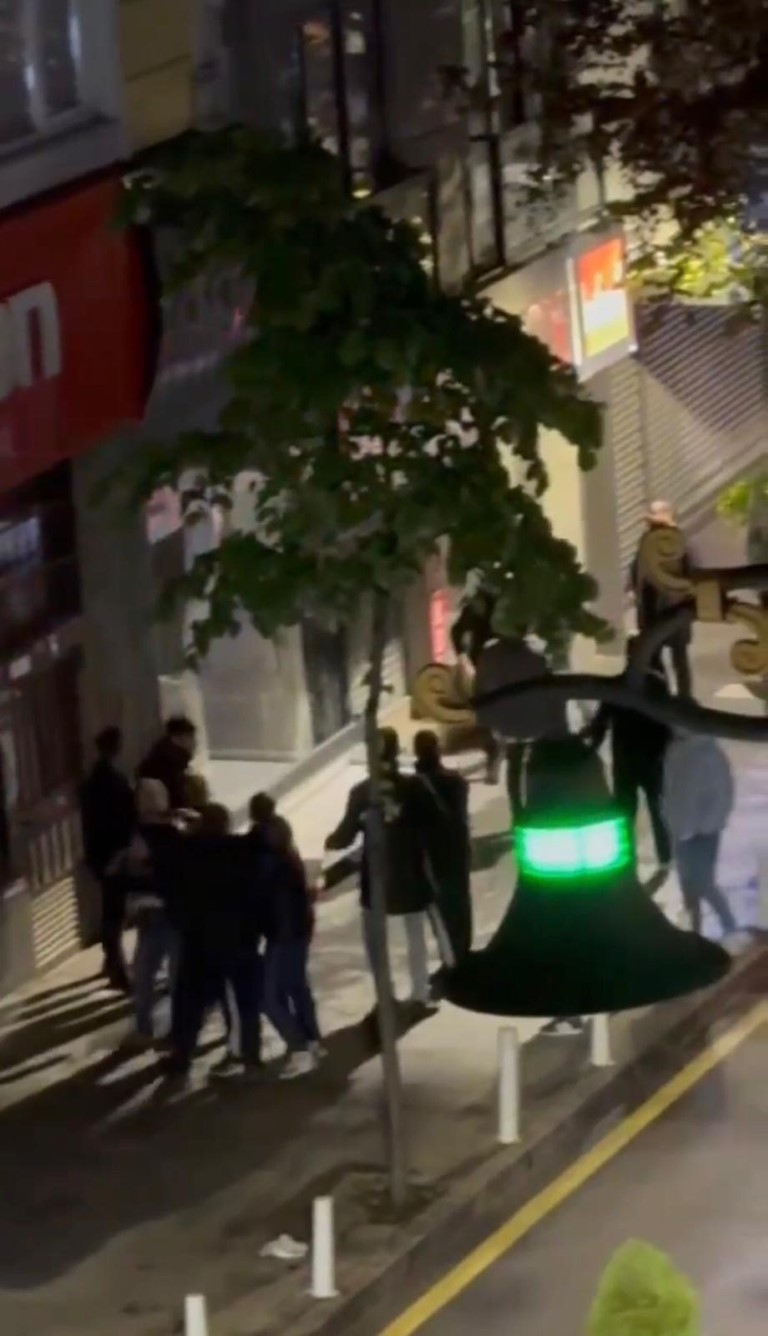 İstanbul’da sokakta yumruklu kavgalar kamerada: Kadın aldığı darbeyle yere düştü