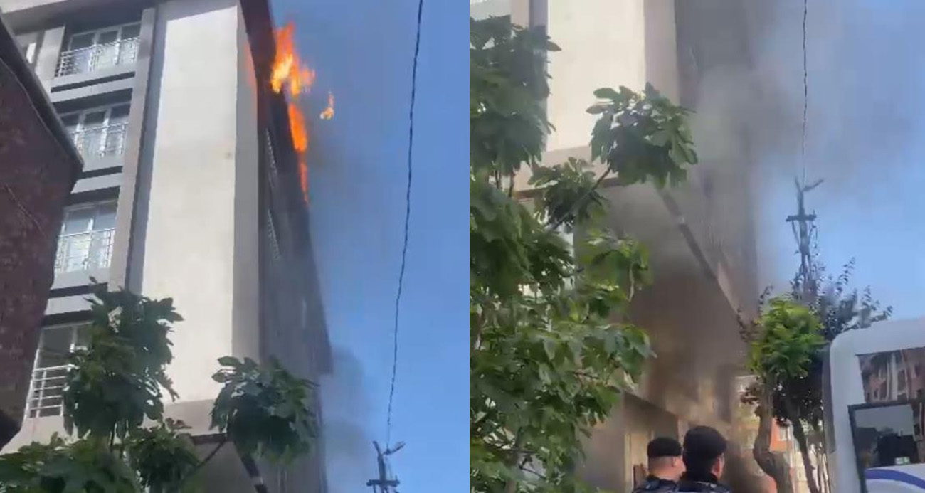Şişli’de hareketli anlar kamerada: Daireyi boşaltmayan adam binayı ateşe verdi