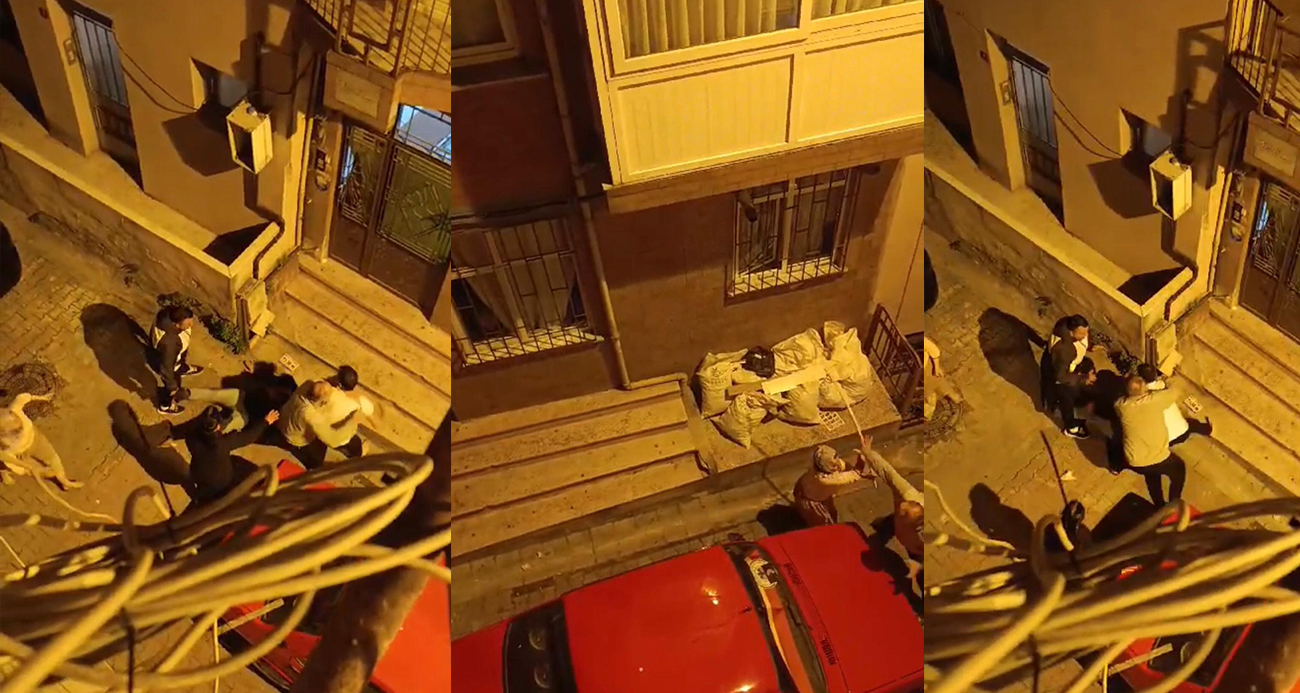 İstanbul’da ortalığın karıştığı park kavgası kamerada: Gece yumruk ve tekmeler havada uçuştu, kadın sopayla saldırdı