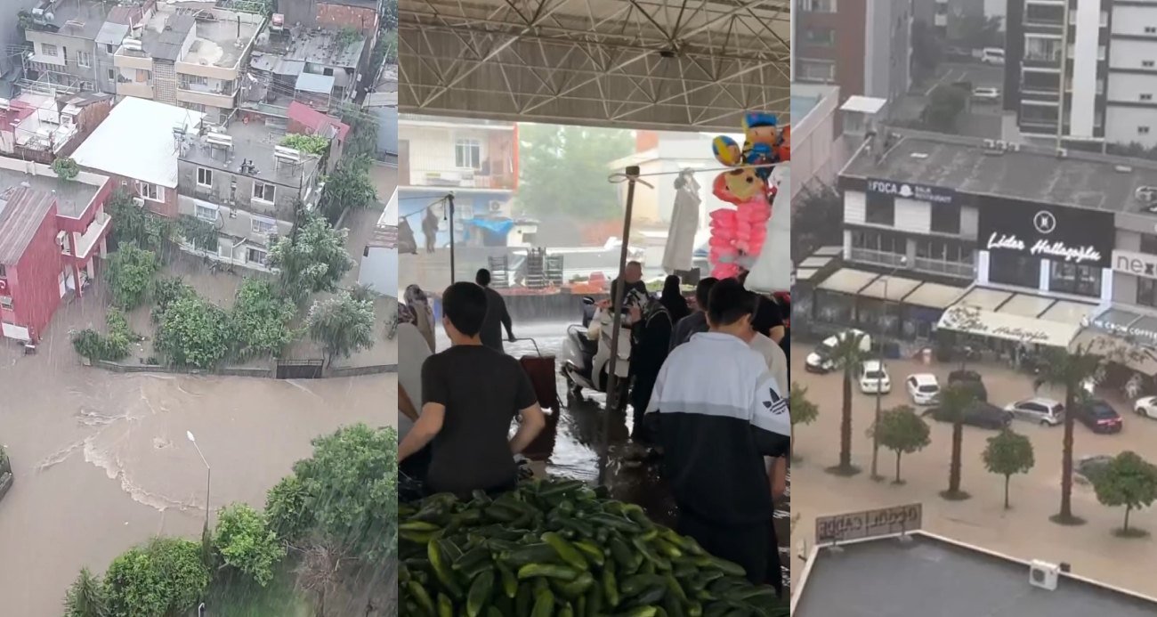 Adana’da yağmur nedeniyle yollar göle döndü